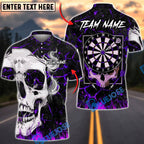 BlueJose Darts Skull Flame Art Personalized Name, Team Name Unisex Shirt (4 Colors)