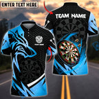 BlueJose Darts Wolf Gold Black Dartboard Graphic Personalized Name, Team Name Unisex Shirt (6 Colors)
