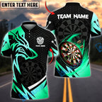 BlueJose Darts Wolf Gold Black Dartboard Graphic Personalized Name, Team Name Unisex Shirt (6 Colors)