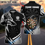 BlueJose Darts Wolf Gold Black Dartboard Graphic Personalized Name, Team Name Unisex Shirt (6 Colors)