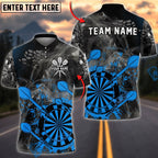 BlueJose Darts Smoke Splash Dartboard Personalized Name, Team Name Unisex Shirt (4 Colors)