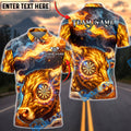 BlueJose Darts Smoking Fire Bull Dartboard Personalized Name, Team Name Unisex Shirt (6 Colors)