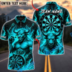 BlueJose Darts Demon Bull Skull Dartboard Personalized Name, Team Name Unisex Shirt (4 Colors)