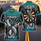BlueJose Darts Cobra Snake Crossed Arrows Personalized Name, Team Name Unisex Shirt (4 Colors)