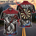 BlueJose Darts Cobra Snake Crossed Arrows Personalized Name, Team Name Unisex Shirt (4 Colors)