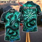 BlueJose Darts Black Snake Mystic Dragon Energy Orb Personalized Name, Team Name Unisex Shirt (4 Colors)