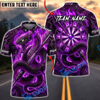 BlueJose Darts Black Snake Mystic Dragon Energy Orb Personalized Name, Team Name Unisex Shirt (4 Colors)