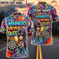 BlueJose Darts Monkey Winners Never Quit Street Art Personalized Name Shirt