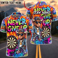 BlueJose Darts Bull Never Give Up Cool Kid Graffiti Personalized Name Shirt