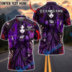 BlueJose Darts Gothic Girl Roses Dartboard Personalized Name, Team Name Unisex Shirt (4 Colors)