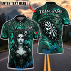 BlueJose Darts Gothic Queen Cosmic Dartboard Personalized Name, Team Name Unisex Shirt (4 Colors)
