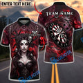 BlueJose Darts Gothic Queen Cosmic Dartboard Personalized Name, Team Name Unisex Shirt (4 Colors)