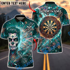 BlueJose Darts Day of the Dead Gentleman Ornate Dartboard Personalized Name, Team Name Unisex Shirt (4 Colors)