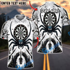 BlueJose Darts Halloween Giant Spider Triple Arrows Personalized Name, Team Name Unisex Shirt (6 Colors)