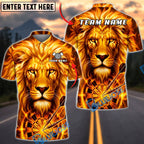 BlueJose Darts Golden Fire Lion Dartboard Fantasy Personalized Name, Team Name Unisex Shirt (6 Colors)