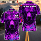 BlueJose Darts Fiery Flame Bear Dartboard Fantasy Personalized Name, Team Name Unisex Shirt (6 Colors)