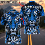 BlueJose Darts Blazing Fire Tiger Dartboard Fantasy Personalized Name, Team Name Unisex Shirt (6 Colors)