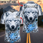 BlueJose Darts Ice Thunder White Wolf Dartboard Fantasy Personalized Name, Team Name Unisex Shirt (6 Colors)