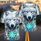BlueJose Darts Ice Thunder White Wolf Dartboard Fantasy Personalized Name, Team Name Unisex Shirt (6 Colors)