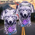 BlueJose Darts Ice Thunder White Wolf Dartboard Fantasy Personalized Name, Team Name Unisex Shirt (6 Colors)