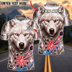 BlueJose Darts Ice Thunder White Wolf Dartboard Fantasy Personalized Name, Team Name Unisex Shirt (6 Colors)