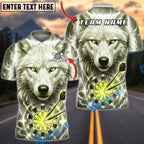 BlueJose Darts Ice Thunder White Wolf Dartboard Fantasy Personalized Name, Team Name Unisex Shirt (6 Colors)