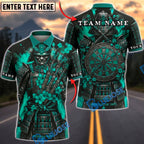BlueJose Darts Crimson Samurai Warrior Dartboard Fantasy Personalized Name, Team Name Unisex Shirt (4 Colors)