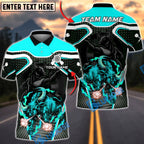 BlueJose Darts Flaming Bull Power Multicolor Options Personalized Name Shirt (4 Colors)