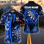 BlueJose Darts Flame Dartboard Fire Arrow Down Multicolor Options Personalized Name Shirt (4 Colors)