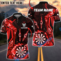 BlueJose Darts  Flame Dartboard Darts Player Three Arrows Multicolor Options Personalized Name Shirt (4 Colors)