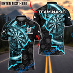 BlueJose Darts Crack Dartboard Pattern Multicolor Options Personalized Name Shirt (4 Colors)