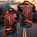 BlueJose Darts Crack Dartboard Pattern Multicolor Options Personalized Name Shirt (4 Colors)