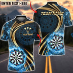 BlueJose Darts On Fire Flaming Dartboard Graphic Personalized Name, Team Name Unisex Shirt (4 Colors)