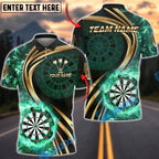 BlueJose Darts On Fire Flaming Dartboard Graphic Personalized Name, Team Name Unisex Shirt (4 Colors)