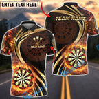 BlueJose Darts On Fire Flaming Dartboard Graphic Personalized Name, Team Name Unisex Shirt (4 Colors)