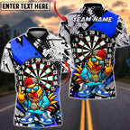 BlueJose Darts Dartboard Hip Hop Chicken Street Art Multicolor Options Personalized Name Shirt (6 Colors)