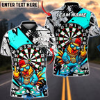 BlueJose Darts Dartboard Hip Hop Chicken Street Art Multicolor Options Personalized Name Shirt (6 Colors)