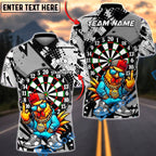 BlueJose Darts Dartboard Hip Hop Chicken Street Art Multicolor Options Personalized Name Shirt (6 Colors)