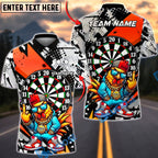 BlueJose Darts Dartboard Hip Hop Chicken Street Art Multicolor Options Personalized Name Shirt (6 Colors)