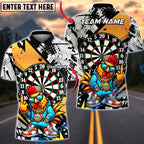 BlueJose Darts Dartboard Hip Hop Chicken Street Art Multicolor Options Personalized Name Shirt (6 Colors)