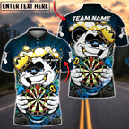 BlueJose Darts Panda King Champion Design Multicolor Options Personalized Name Shirt (4 Colors)