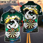 BlueJose Darts Panda King Champion Design Multicolor Options Personalized Name Shirt (4 Colors)