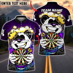 BlueJose Darts Panda King Champion Design Multicolor Options Personalized Name Shirt (4 Colors)