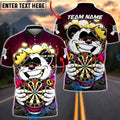 BlueJose Darts Panda King Champion Design Multicolor Options Personalized Name Shirt (4 Colors)