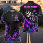 BlueJose Darts Fire Graphic Flame Design Personalized Name, Team Name Unisex Shirt (4 Colors)