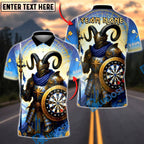BlueJose Darts Viking Ram Knight Dartboard Guardian Personalized Name, Team Name Unisex Shirt (4 Colors)