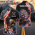 BlueJose Darts American Flag Eagle Patriotic Design Personalized Name Shirt