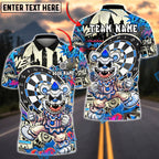 BlueJose Darts Clown Urban Graffiti Art Multicolor Options Personalized Name Shirt (4 Colors)