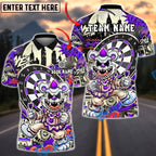 BlueJose Darts Clown Urban Graffiti Art Multicolor Options Personalized Name Shirt (4 Colors)