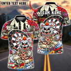 BlueJose Darts Clown Urban Graffiti Art Multicolor Options Personalized Name Shirt (4 Colors)